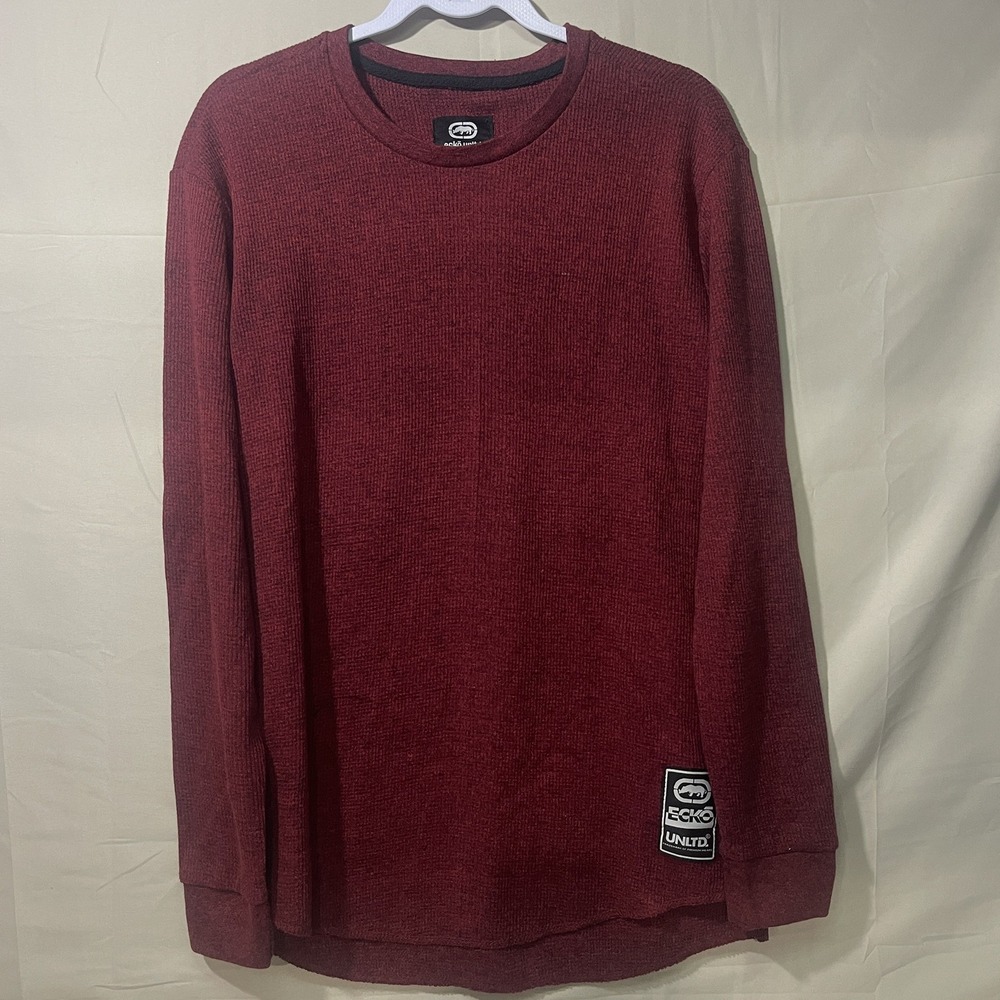 Ecko Unltd - Maroon Pullover Knit Sweater Mens Size Large Y2K Style Street Wear